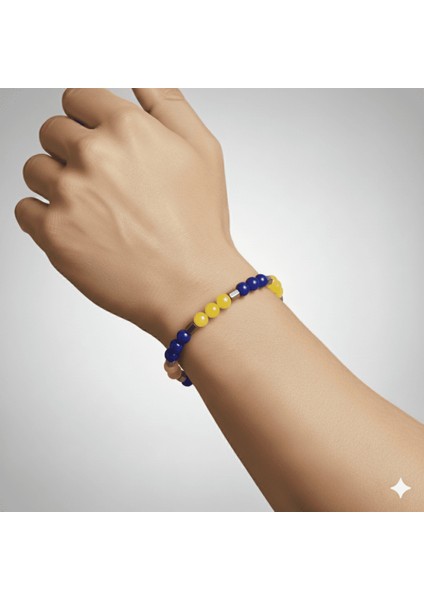 Küre Kesim Sarı Lacivert Jade Hematit Doğaltaş Erkek Taraftar Bileklik modelleri