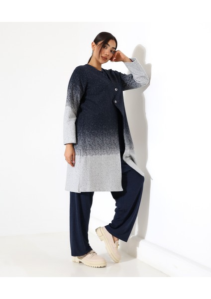 Düğme Kapama Örme Ceket Üç Parça Takım