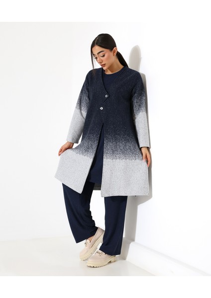 Düğme Kapama Örme Ceket Üç Parça Takım