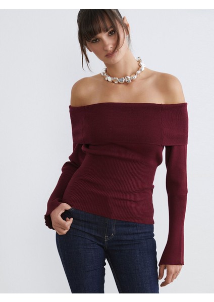 Yeni Sezon Kayık Yaka Kadın Triko Kazak