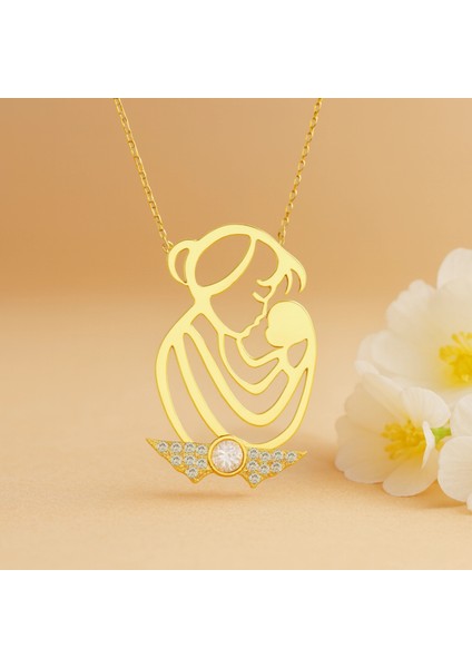 14 Ayar Altın Anne ve Bebek Kolye