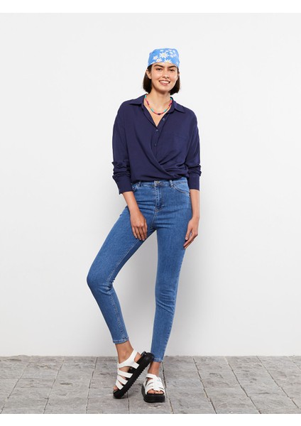 Yeni Sezon Yüksek Bel Jüpiter Süper Skinny Fit Kadın Jean Pantolon