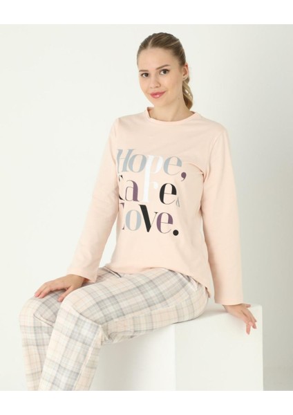 Kadın Penye Süprem Uzunkol Pijama Takım C840-923