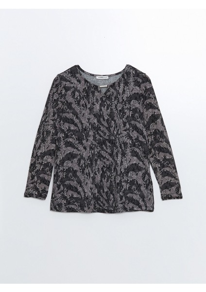 Yeni Sezon Bisiklet Yaka Desenli Uzun Kollu Kadın Bluz indirimleri
