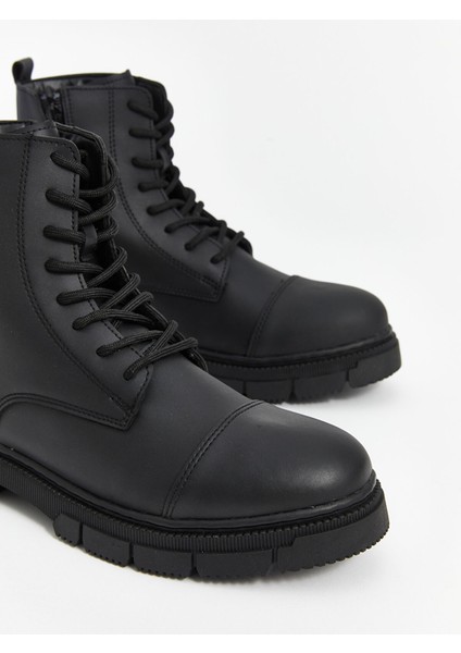 Yeni Sezon Deri Görünümlü Fermuarlı Erkek Bot modelleri