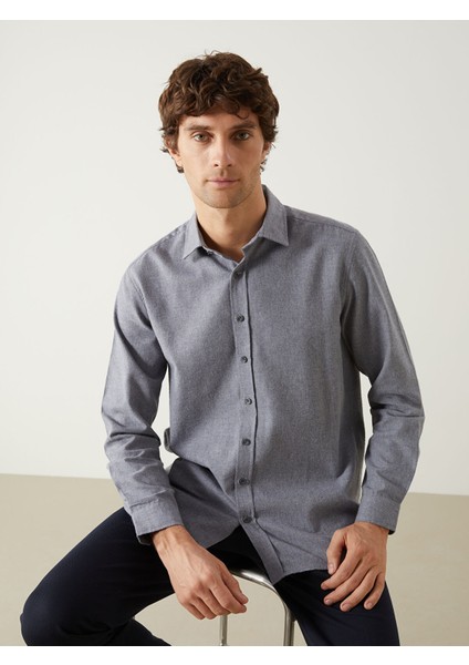 Yeni Sezon Slim Fit Uzun Kollu Poplin Erkek Gömlek