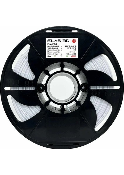 Beyaz Pla Pro Filament 1.75MM - 1 kg