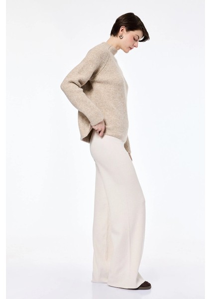 Kadın x Sibil Çetinkaya - Düz Bol Paça Triko Pantolon 6WAK40014HT fiyatları