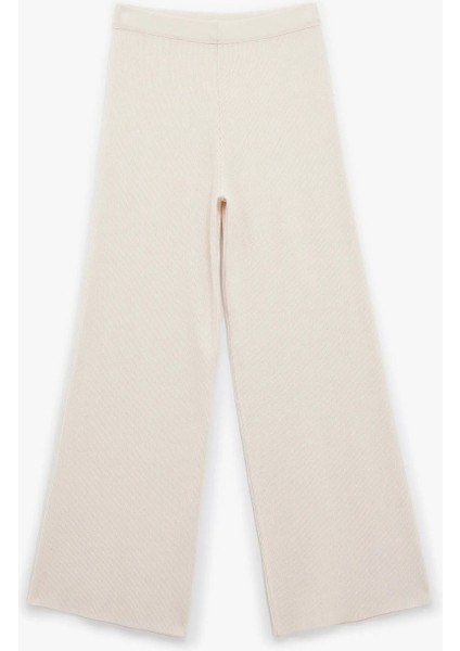 Kadın x Sibil Çetinkaya - Düz Bol Paça Triko Pantolon 6WAK40014HT modelleri