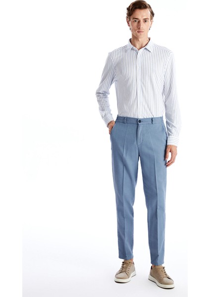 Yeni Sezon Standart Kalıp Keten Görünümlü Erkek Pantolon