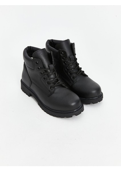 Yeni Sezon Bağcıklı Deri Görünümlü Erkek Bot