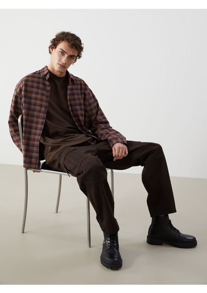 Yeni Sezon Rahat Kalıp Gabardin Erkek Kargo Pantolon