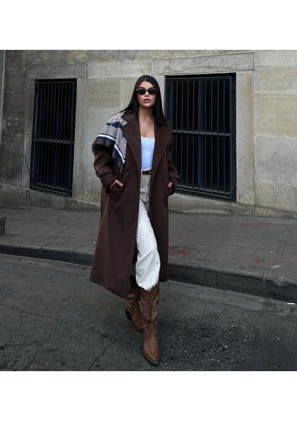 Kruvaze Kesim Kışlık Trençkot Palto