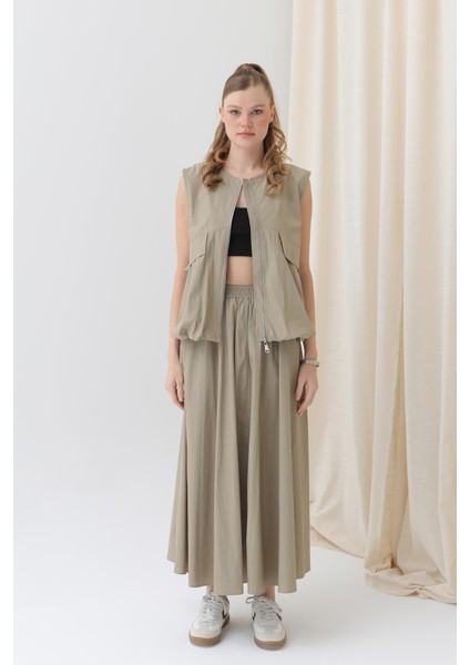 Kadın Beli Lastikli Etek - 32129ETK