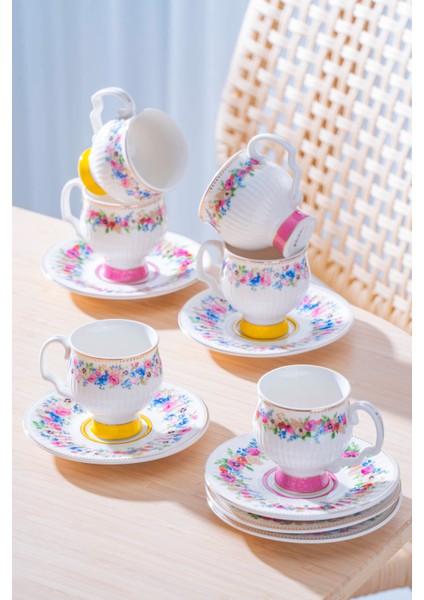 Despina 6 Kişilik Porselen Kahve Fincan Takımı - 90 ml