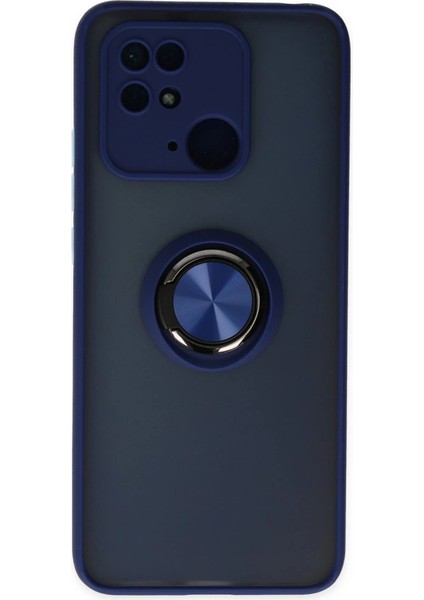 Xiaomi Redmi 10C Kılıf Montreal Yüzüklü Silikon Kapak - Lacivert