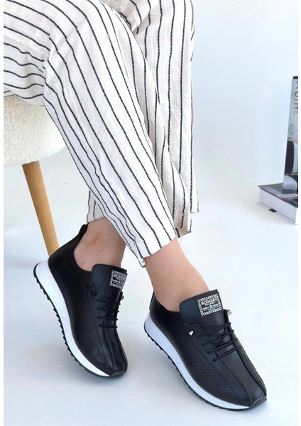 Lvsqvr Fiert Siyah Cilt Bağcıklı Spor Ayakkabı (Numara: 36) modelleri