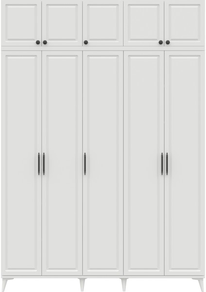 Milas 5 Kapaklı Komple Mdf Ayaklı Yüklüklü Gardırop - Elbise Dolabı - Yüklük Dolabı modelleri