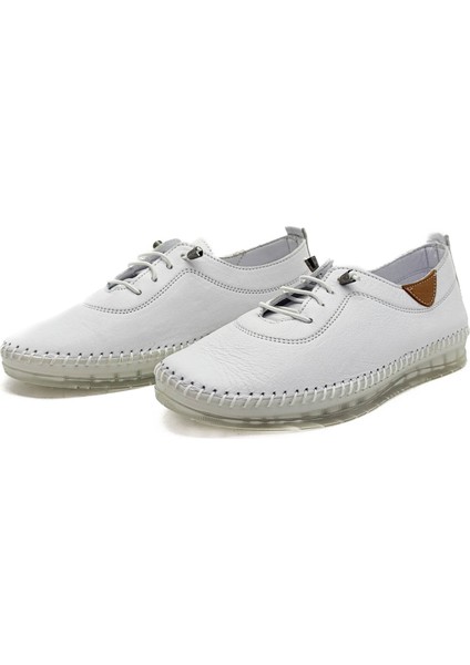 Hakiki Deri Beyaz Renk Ortopedik Düz Taban Kadın Babet Ayakkabı fiyatları