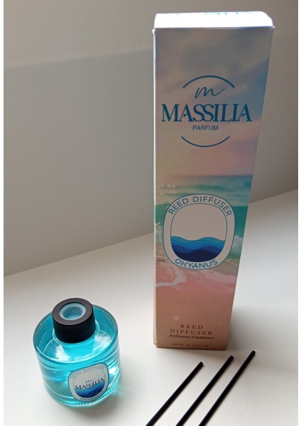 Okyanus Çubuklu Massılıa Oda Kokusu 100 ml Okyanus Esintisi Ferahlık Siyah Çubuklarla Kalıcı Etki