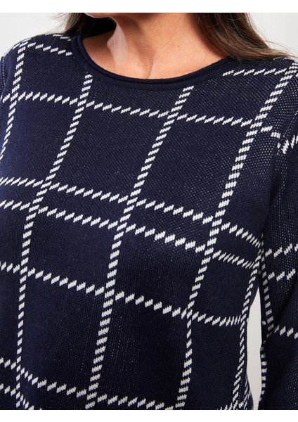 Yeni Sezon Bisiklet Yaka Desenli Uzun Kollu Kadın Triko Kazak fırsatları