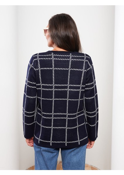 Yeni Sezon Bisiklet Yaka Desenli Uzun Kollu Kadın Triko Kazak indirimleri