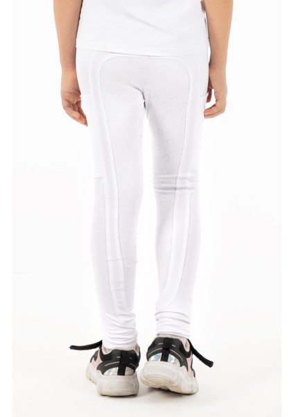 Beyaz Çocuk Binici Taytı Kaymaz Silikon Desenli 2025/2026 Kış Koleksiyonu fırsatları