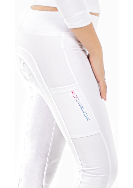 Beyaz Çocuk Binici Taytı Kaymaz Silikon Desenli 2025/2026 Kış Koleksiyonu