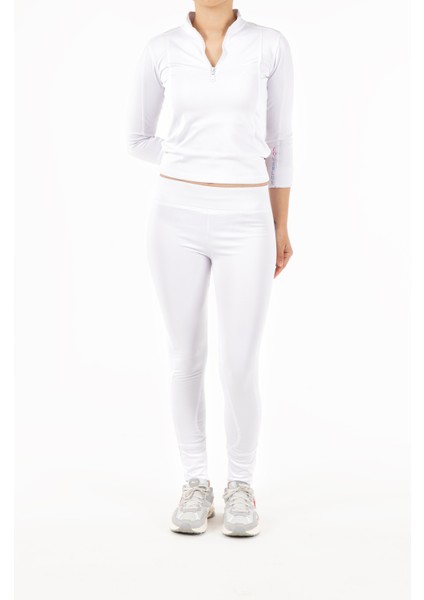 Beyaz Çocuk Binici Taytı Kaymaz Silikon Desenli 2025/2026 Kış Koleksiyonu