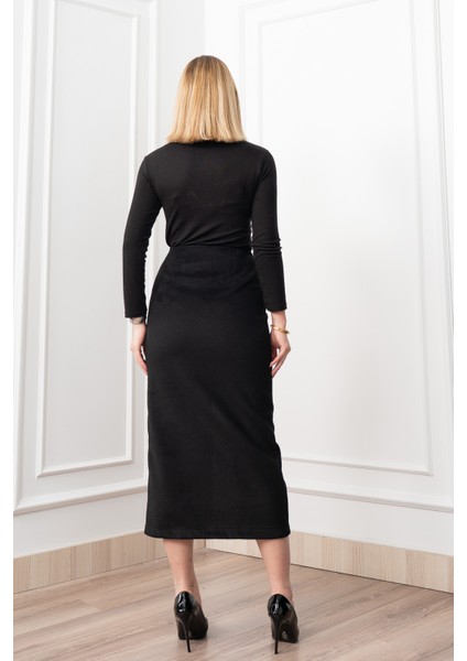 Velora Signature Wool Slit Skirt fırsatları