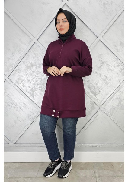 Kadın Çıt Çıt Detaylı Tesettür Tunik fiyatları