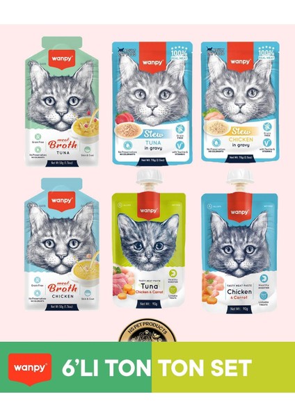 Kedi Maması 6'lı Ton Ton Set