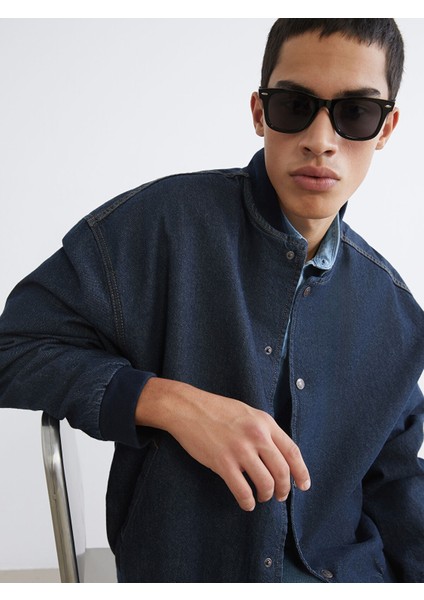 Yeni Sezon Rahat Kalıp Kolej Yaka Erkek Bomber Jean Ceket modelleri