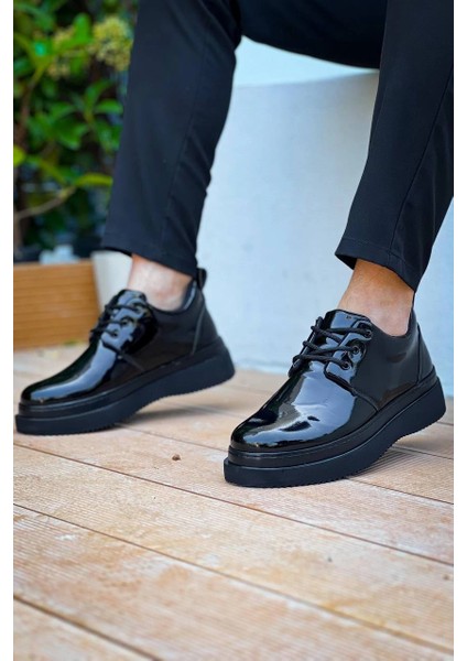 Lvsqvr Kb-X3 Kuback Siyah Rugan Siyah Taban Bağcıklı Günlük Erkek Ayakkabı (Numara: 43) fiyatları