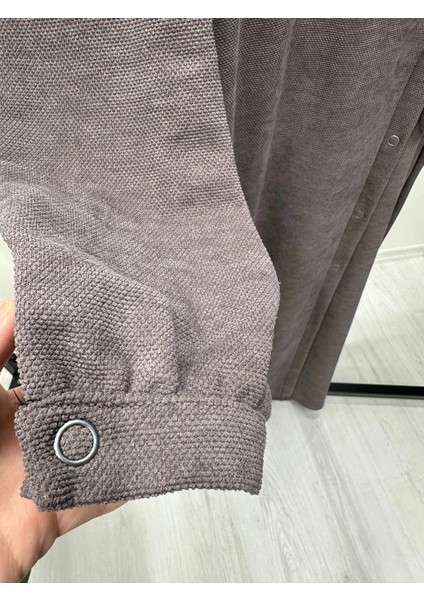 Bağlamalı Çıtçıt Detaylı Şönil Ferace - Somon fiyatları