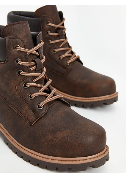 Yeni Sezon Bağcıklı Deri Görünümlü Erkek Bot modelleri