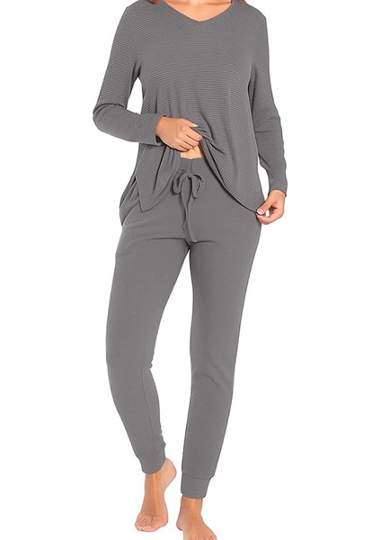 840.802 Kadın V Yaka Uzunkol Pi̇jama Takım