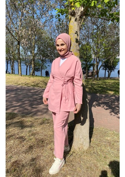 Kadın Yandan Bağlamalı Pensli Takım M101 - Pembe