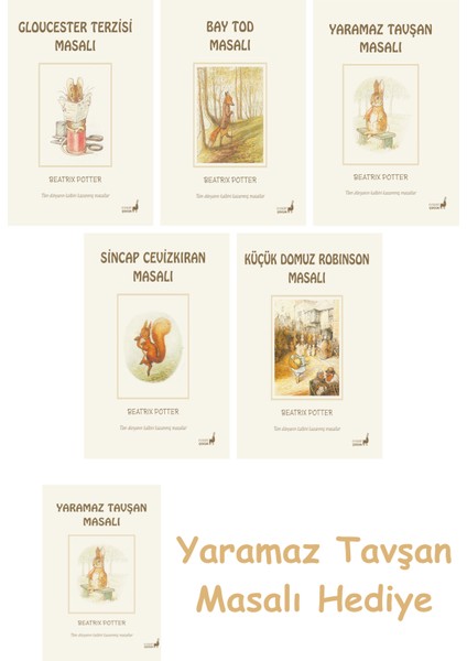 Beatrix Potter 9 - Yaramaz Tavşan Masalı + Beatrix Potter 2 - Sincap Cevizkıran Masalı + Beatrix Potter 23 - Küçük Domuz Robinson Masalı