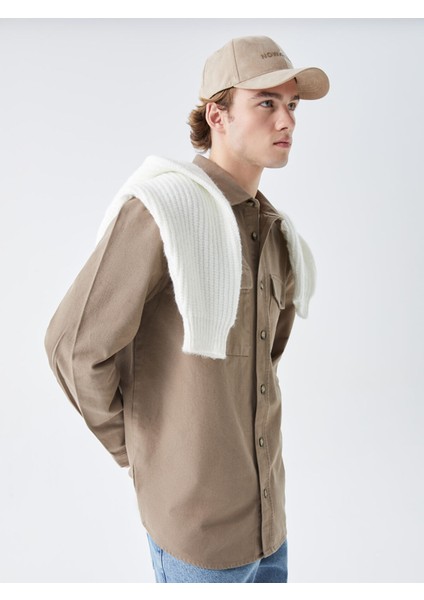 Yeni Sezon Regular Fit Uzun Kollu Gabardin Erkek Gömlek Ceket