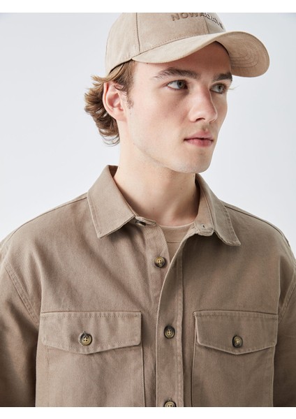 Yeni Sezon Regular Fit Uzun Kollu Gabardin Erkek Gömlek Ceket fırsatları