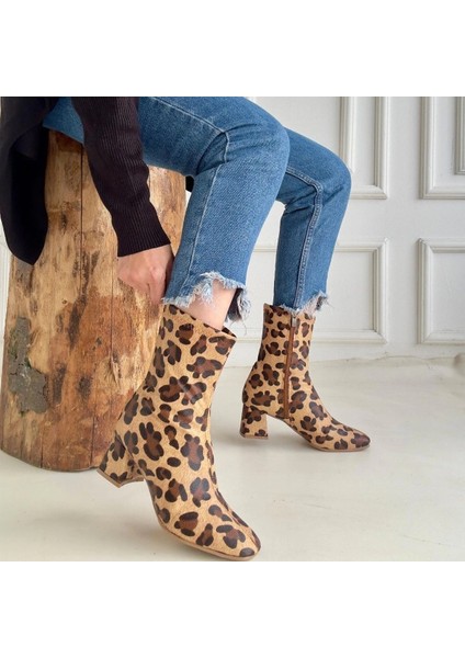 Lvsqvr Birta Leopar Cilt Streç Topuklu Bot (Numara: 39) fırsatları