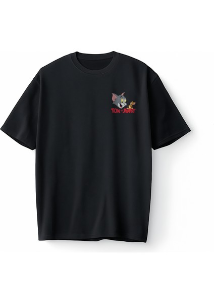Tom And Jerry Kedi Fare Çizgi Dizi Cartoon Network Oversize Unisex Tişört T-Shirt