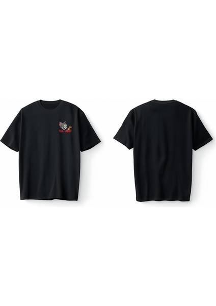 Tom And Jerry Kedi Fare Çizgi Dizi Cartoon Network Oversize Unisex Tişört T-Shirt modelleri