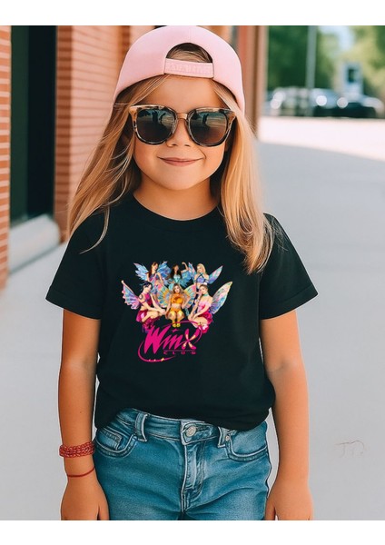 Manifest Winx Zoktay,esin,mina,lidya,sueda,hilal Özel Tasarım Premium Baskı Kalitesine Sahip Kalın Kışlık Pamuklu Çocuk Tişort