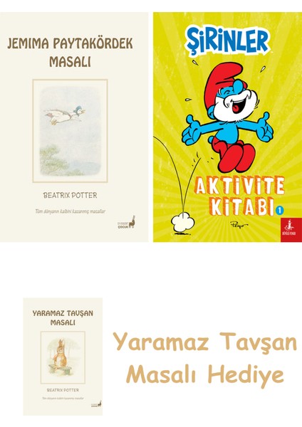 Beatrix Potter 12 - Jemima Paytakördek Masalı + Şirinler - Aktivite Kitabı 1 + Yaramaz Tavşan Masalı