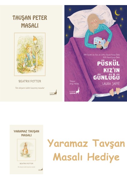Beatrix Potter 1 - Tavşan Peter Masalı + Püskül Kız’ın Günlüğü + Yaramaz Tavşan Masalı