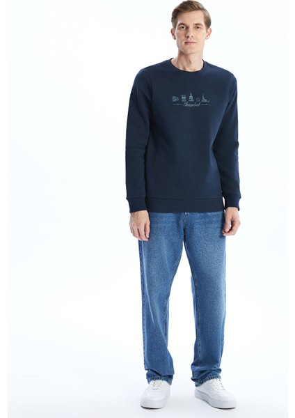 Yeni Sezon Bisiklet Yaka Uzun Kollu Istanbul Baskılı Erkek Kalın Sweatshirt fiyatları