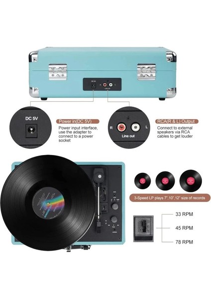 Dıgıtnow Vinil Plak Çalar Kablosuz Pikap fırsatları