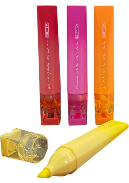 4'lü Fosforlu Kalem Parlak Renkler ( Su Bazlı )